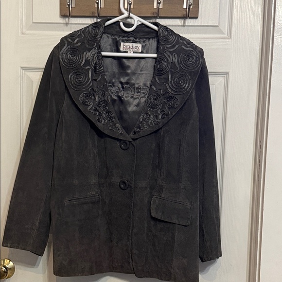 Bradley Bayou Jackets & Blazers - Bradley Charcoal Embroidered Women's Blazer